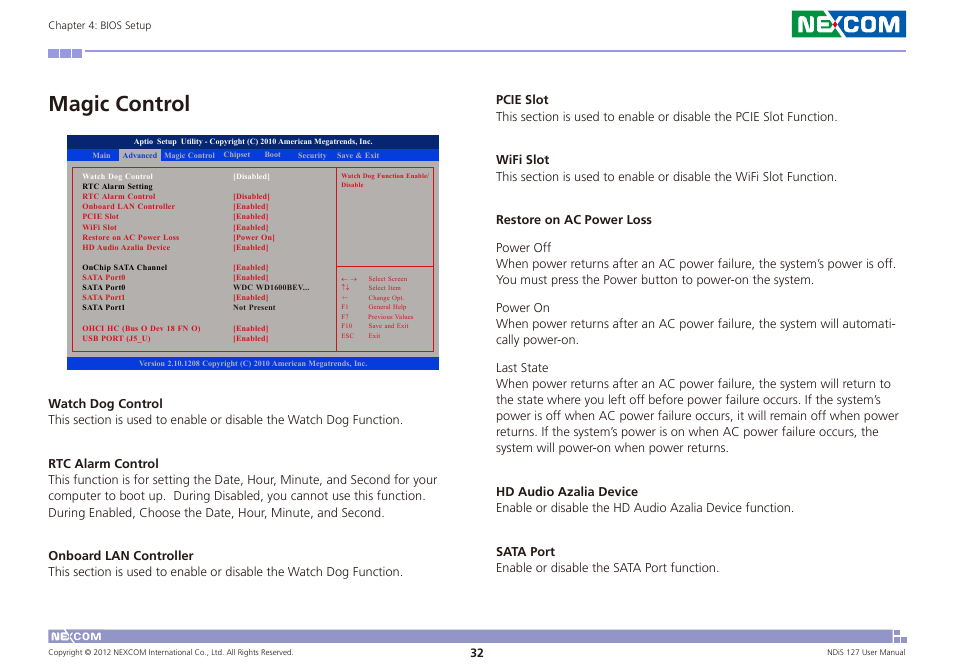 Magic control | NEXCOM NDiS 127 User Manual | Page 57 / 66