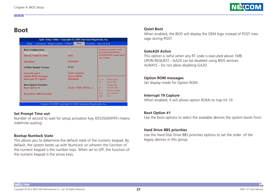 Boot | NEXCOM NDiS 127 User Manual | Page 62 / 66