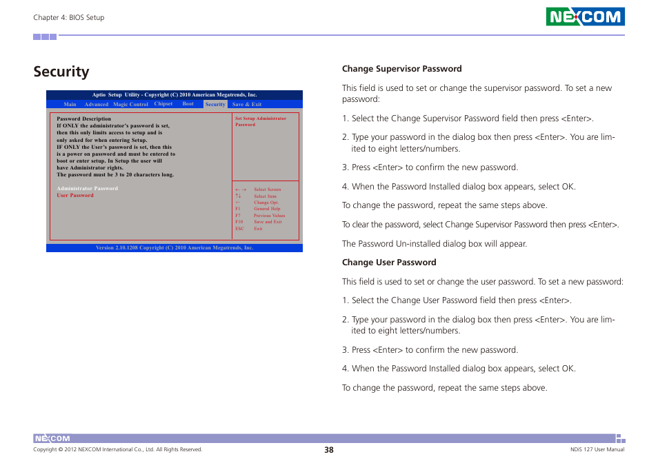 Security | NEXCOM NDiS 127 User Manual | Page 63 / 66