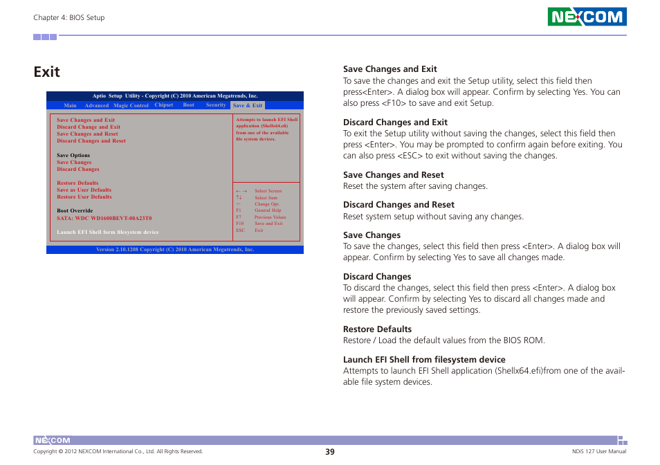 Exit | NEXCOM NDiS 127 User Manual | Page 64 / 66