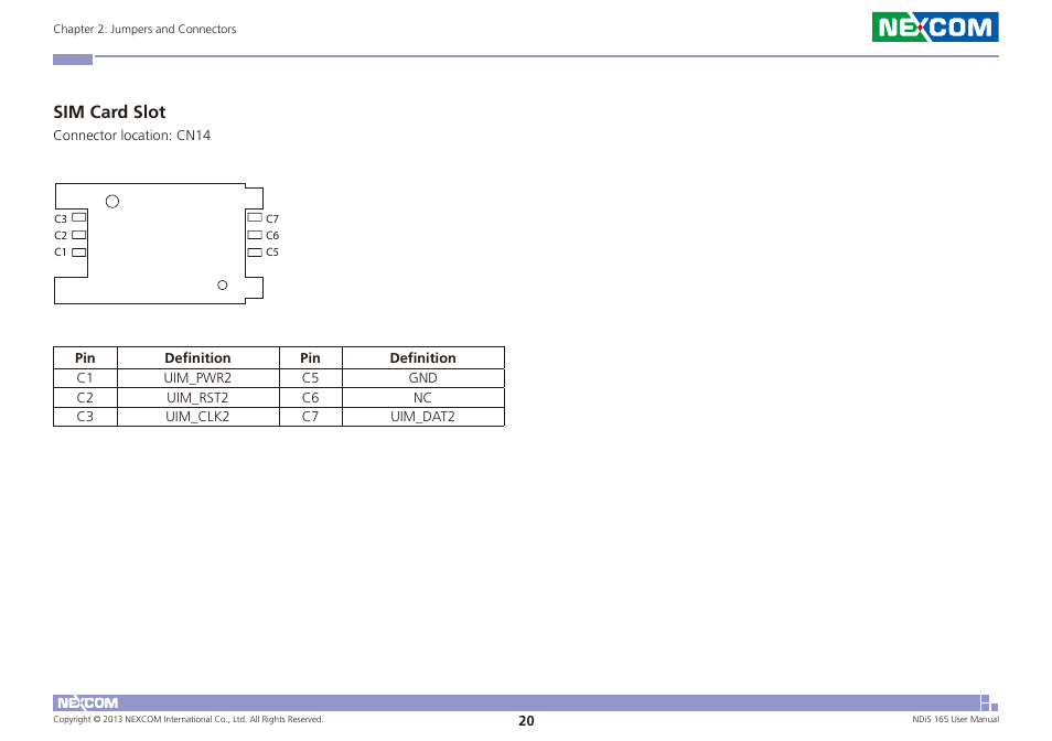 Sim card slot | NEXCOM NDiS 165 User Manual | Page 34 / 76