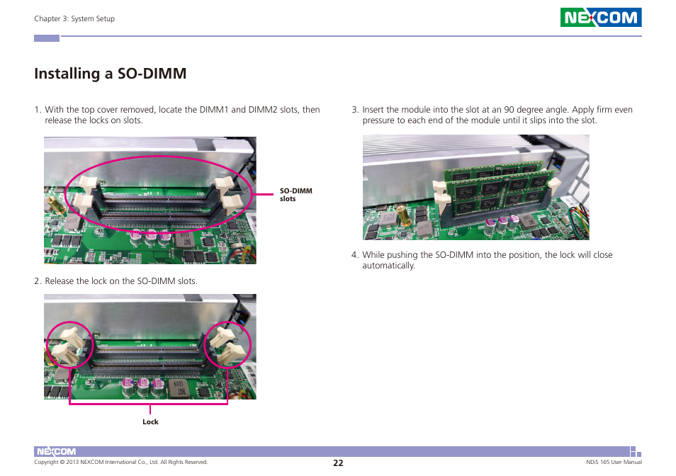 Installing a so-dimm | NEXCOM NDiS 165 User Manual | Page 36 / 76