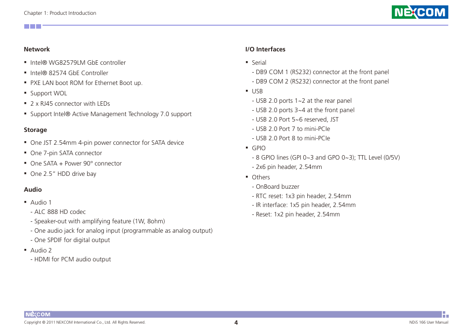 NEXCOM NDiS 166 User Manual | Page 17 / 98