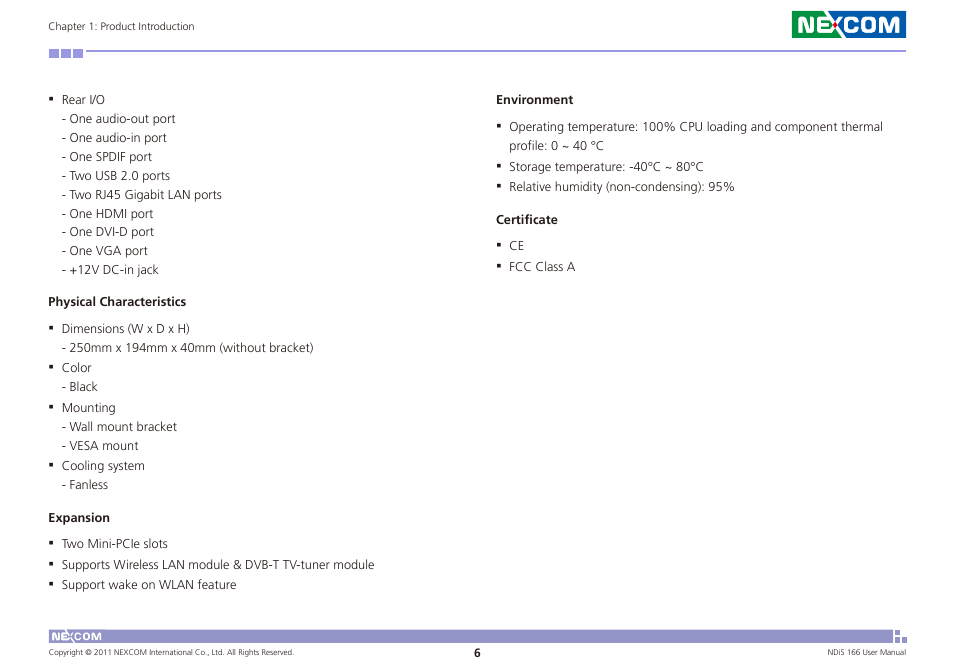 NEXCOM NDiS 166 User Manual | Page 19 / 98