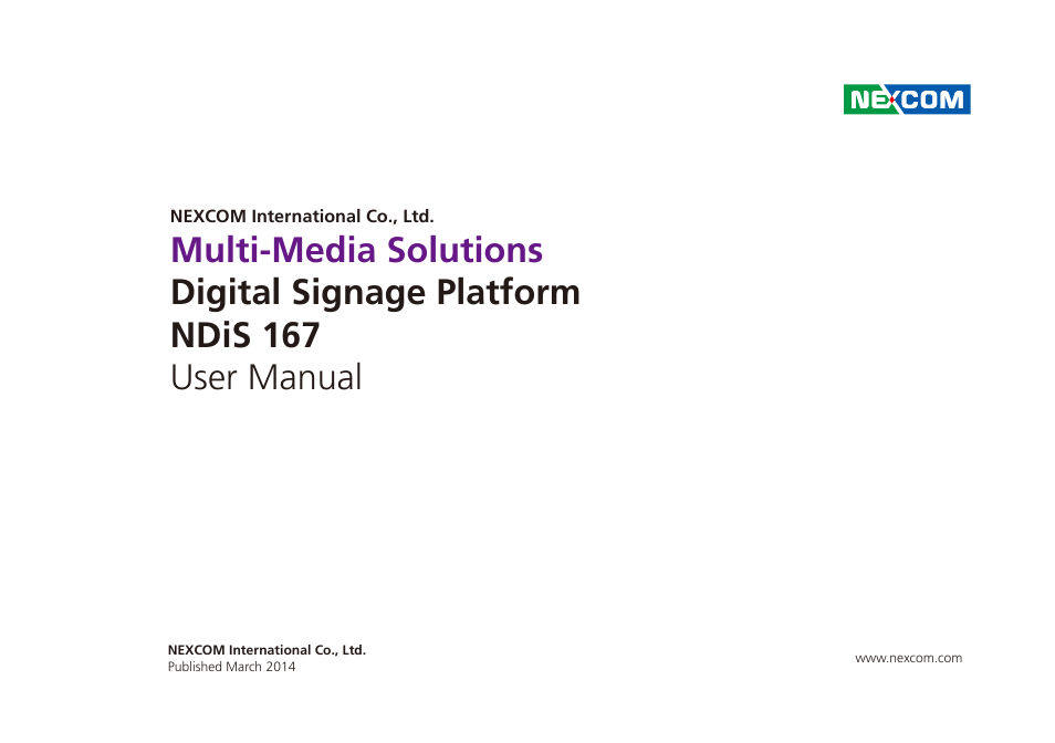 NEXCOM NDiS 167 User Manual | 75 pages