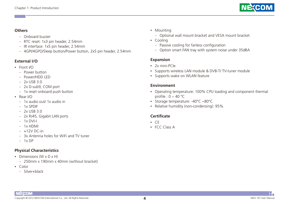 NEXCOM NDiS 167 User Manual | Page 18 / 75