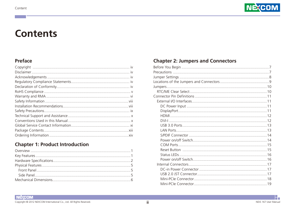 NEXCOM NDiS 167 User Manual | Page 2 / 75