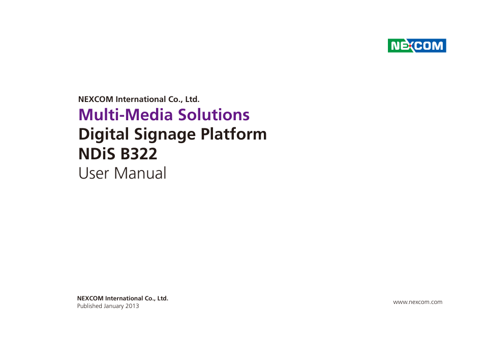 NEXCOM NDiS B322 User Manual | 44 pages