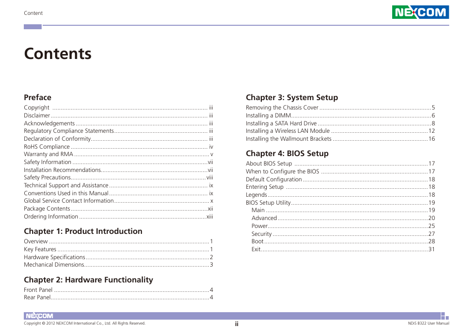 NEXCOM NDiS B322 User Manual | Page 2 / 44