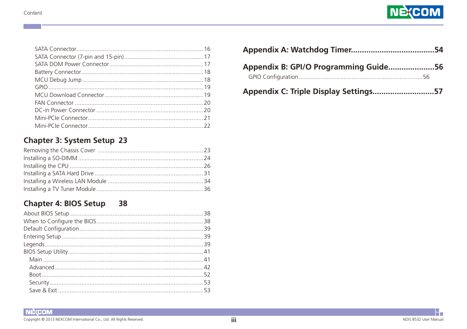 NEXCOM NDiS B532 User Manual | Page 3 / 71