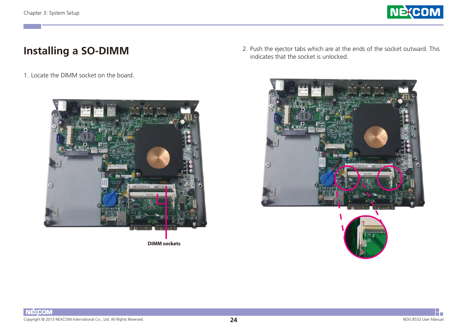 Installing a so-dimm | NEXCOM NDiS B532 User Manual | Page 38 / 71