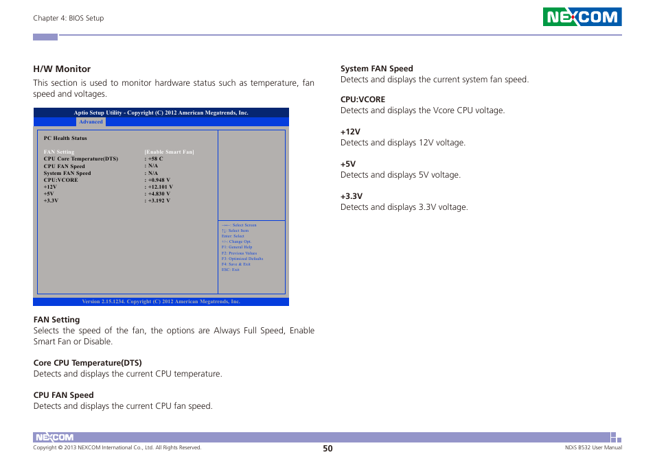 H/w monitor | NEXCOM NDiS B532 User Manual | Page 64 / 71