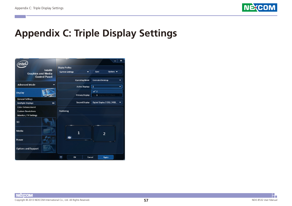 Appendix c: triple display settings | NEXCOM NDiS B532 User Manual | Page 71 / 71