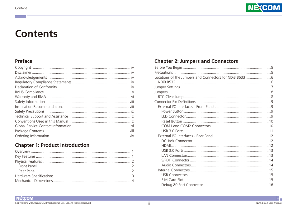 NEXCOM NDiS B533 User Manual | Page 2 / 67