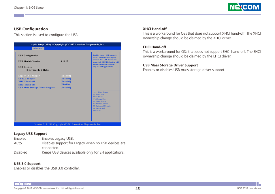 Usb configuration | NEXCOM NDiS B533 User Manual | Page 59 / 67