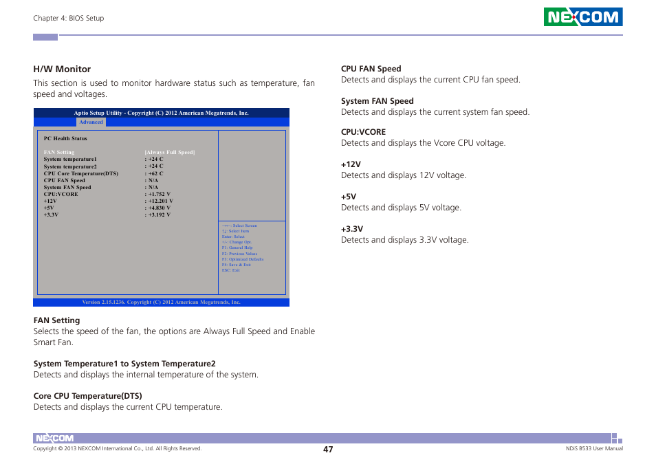 H/w monitor | NEXCOM NDiS B533 User Manual | Page 61 / 67