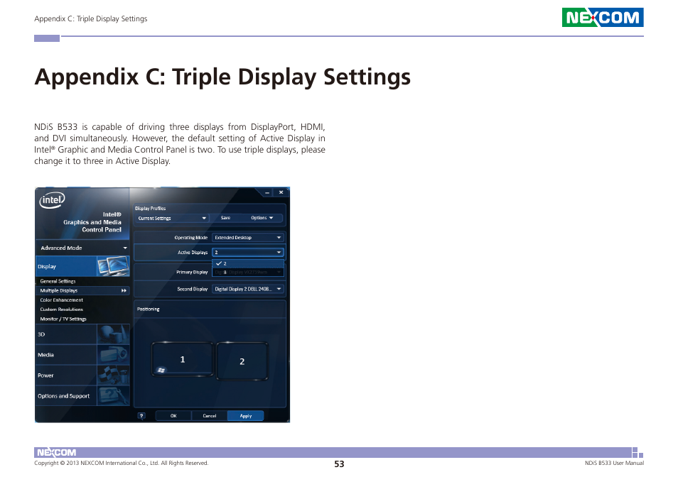 Appendix c: triple display settings | NEXCOM NDiS B533 User Manual | Page 67 / 67