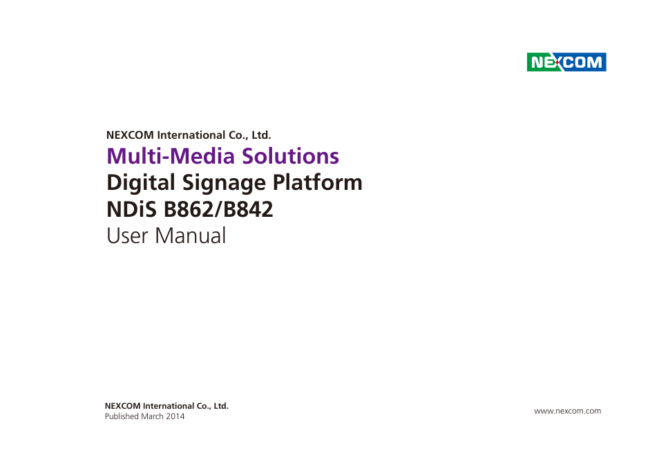 NEXCOM NDiS B842 User Manual | 122 pages