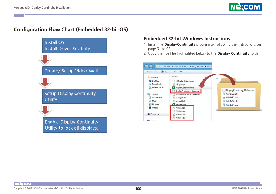 Configuration flow chart (embedded 32-bit os), Embedded 32-bit windows instructions | NEXCOM NDiS B842 User Manual | Page 114 / 122