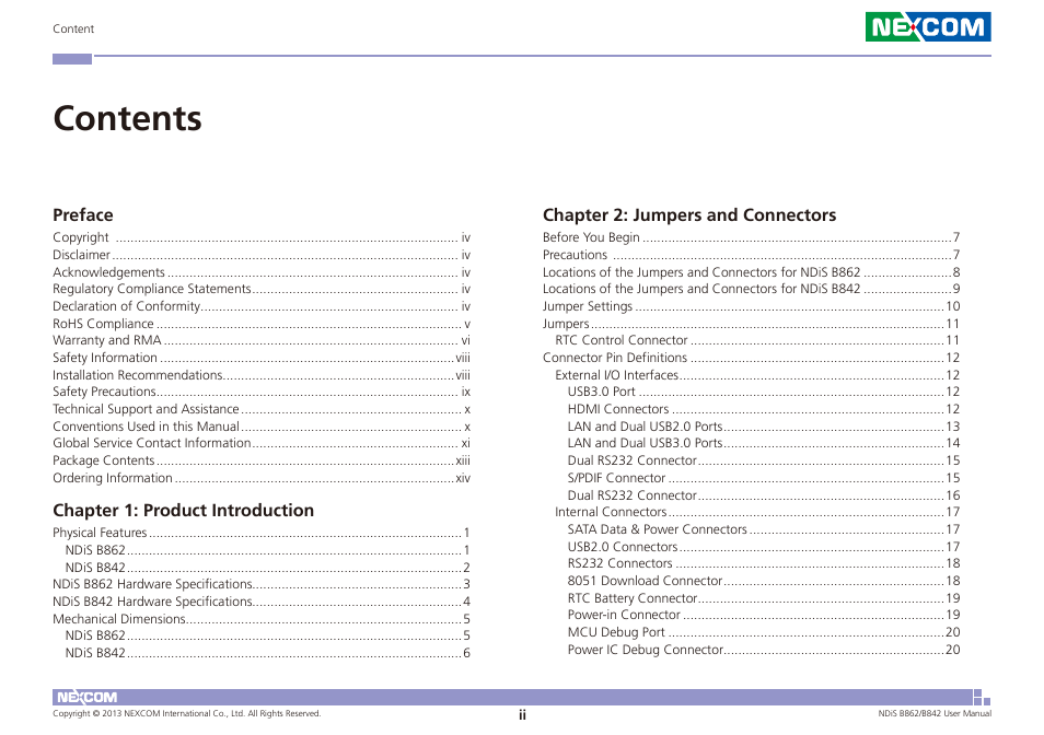 NEXCOM NDiS B842 User Manual | Page 2 / 122