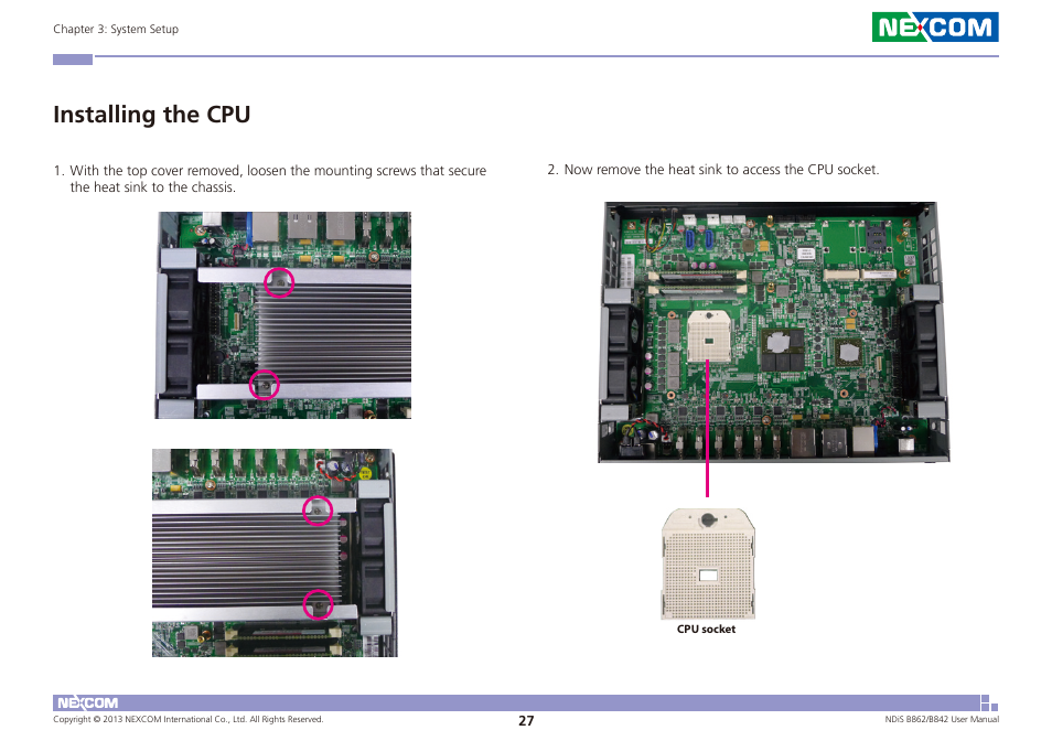 Installing the cpu | NEXCOM NDiS B842 User Manual | Page 41 / 122