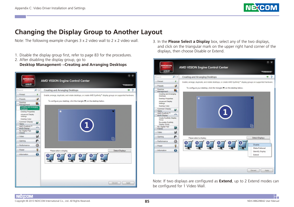 Changing the display group to another layout | NEXCOM NDiS B842 User Manual | Page 99 / 122