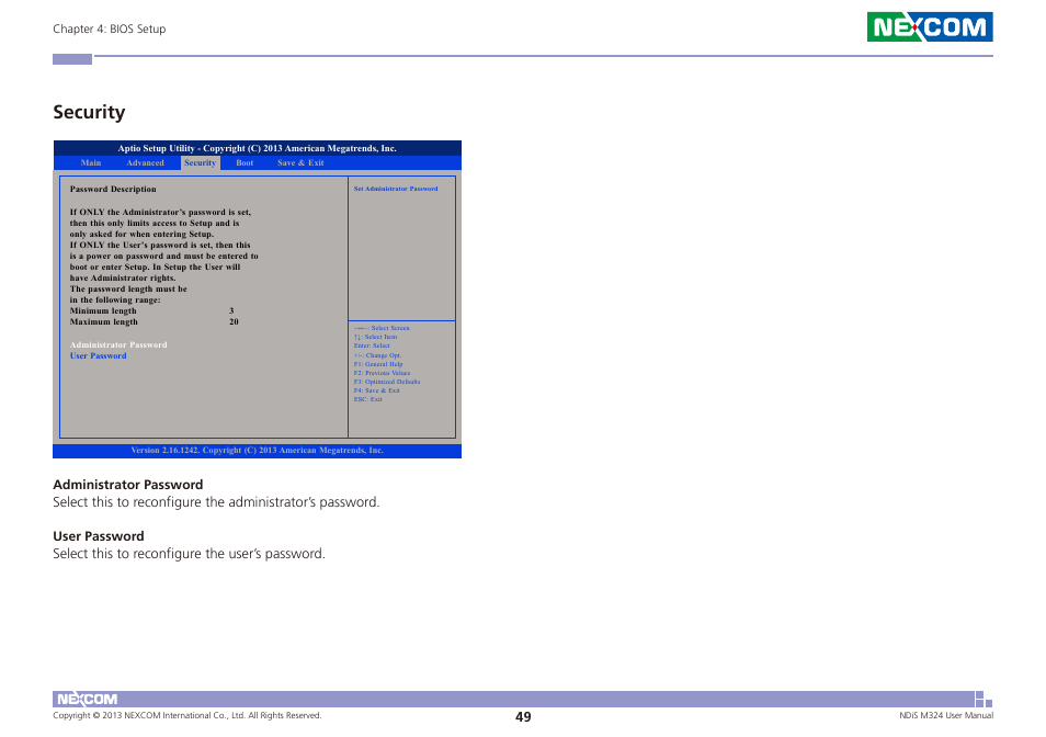 Security | NEXCOM NDiS M324 User Manual | Page 63 / 66