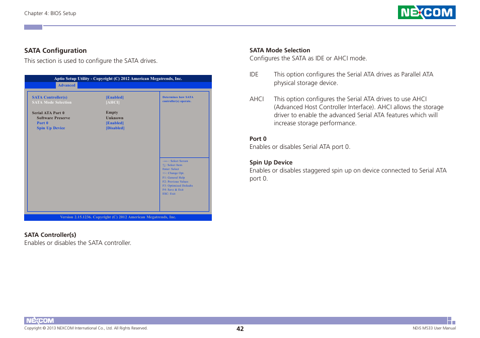 Sata configuration | NEXCOM NDiS M533 User Manual | Page 56 / 66