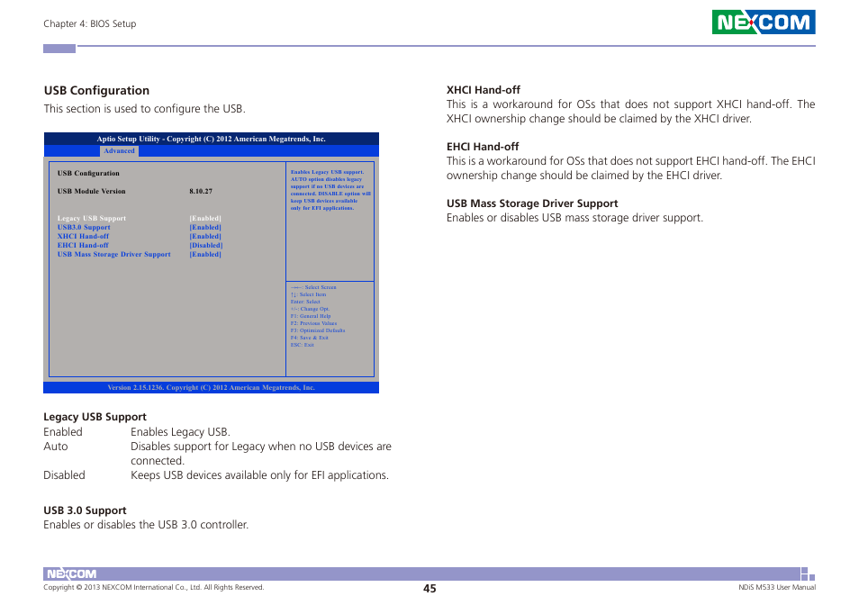 Usb configuration | NEXCOM NDiS M533 User Manual | Page 59 / 66