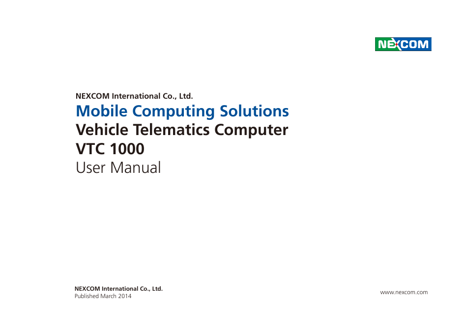 NEXCOM VTC 1000 User Manual | 70 pages