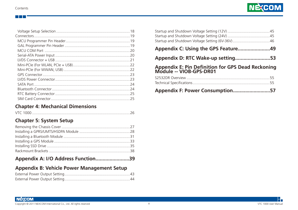 NEXCOM VTC 1000 User Manual | Page 3 / 70