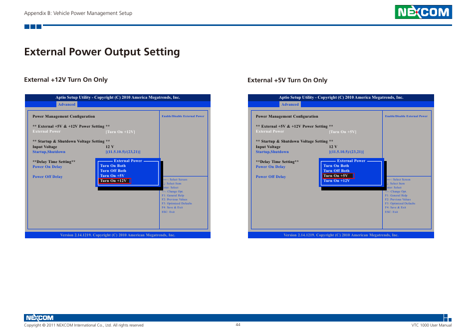 External power output setting | NEXCOM VTC 1000 User Manual | Page 57 / 70