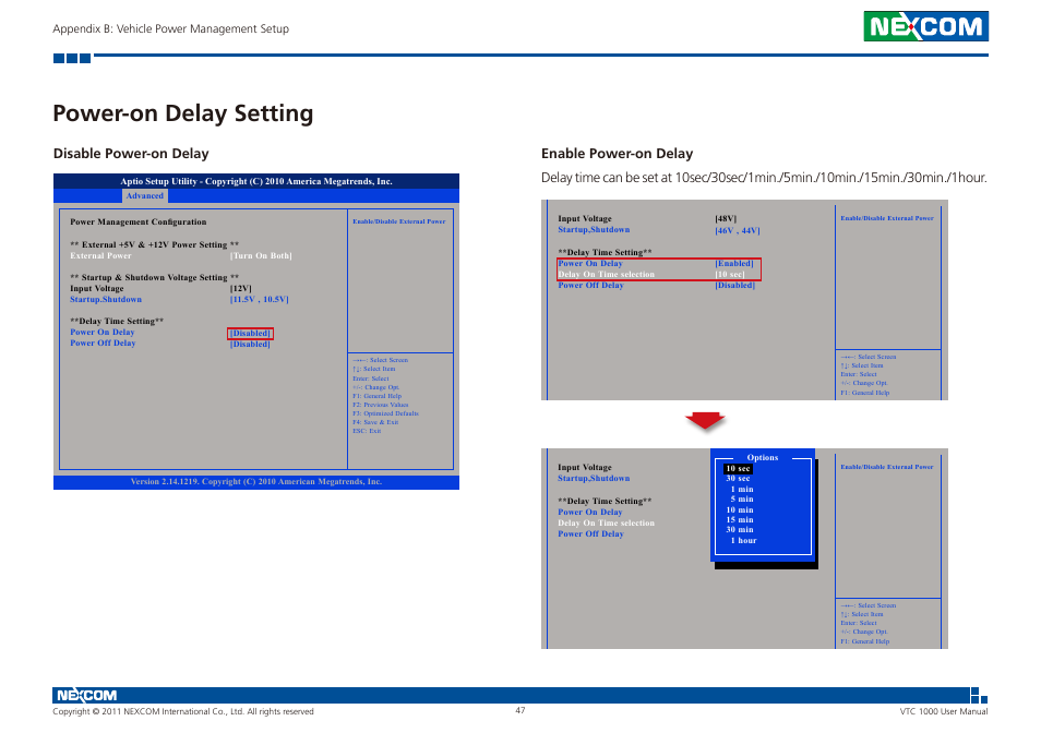 Power-on delay setting | NEXCOM VTC 1000 User Manual | Page 60 / 70