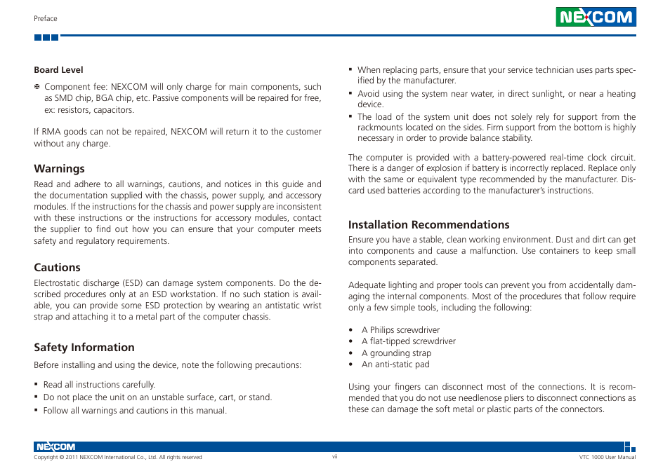 NEXCOM VTC 1000 User Manual | Page 7 / 70