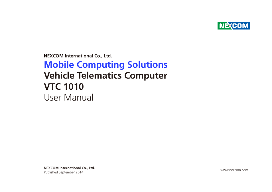 NEXCOM VTC 1010 User Manual | 109 pages