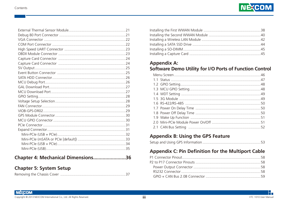 NEXCOM VTC 1010 User Manual | Page 3 / 109