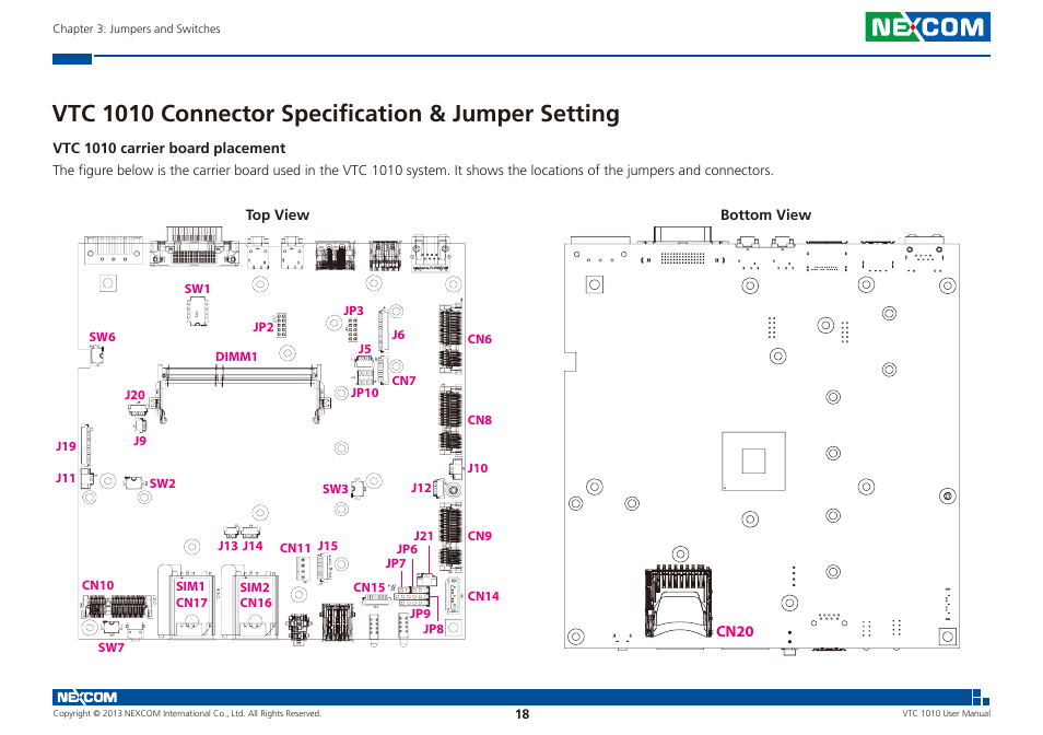 Vtc 1010 connector specification & jumper setting | NEXCOM VTC 1010 User Manual | Page 32 / 109