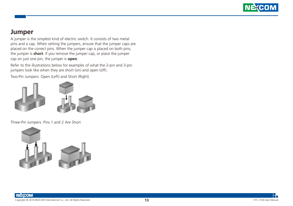 Jumper | NEXCOM VTC 2100 User Manual | Page 26 / 73