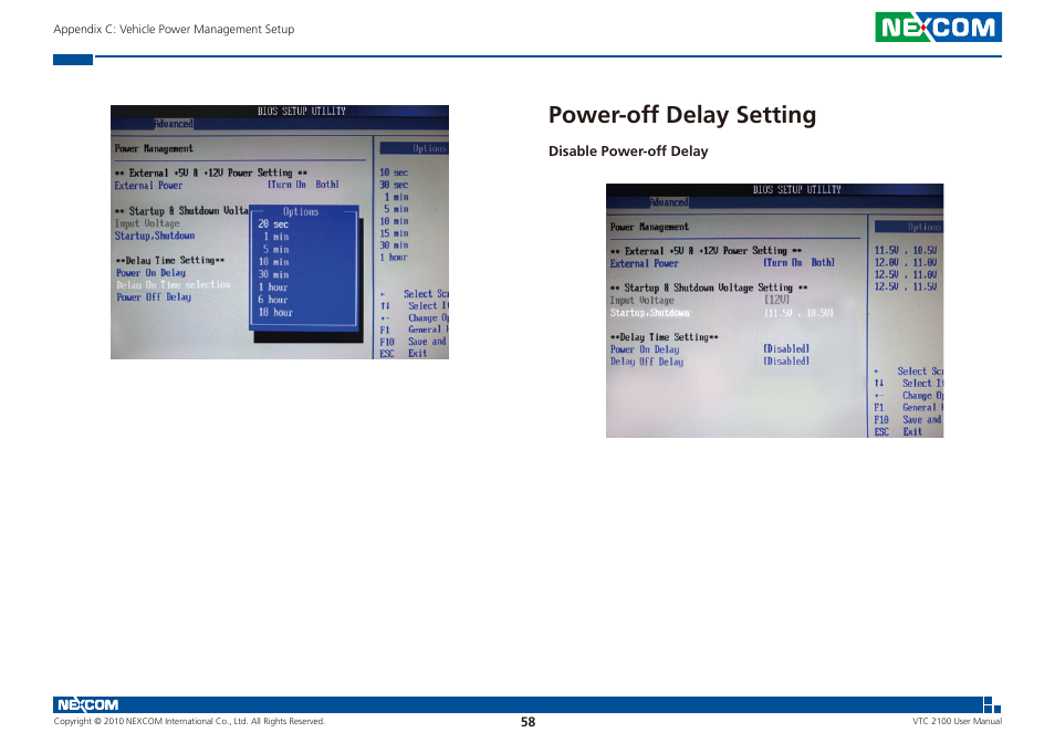 Power-off delay setting | NEXCOM VTC 2100 User Manual | Page 71 / 73