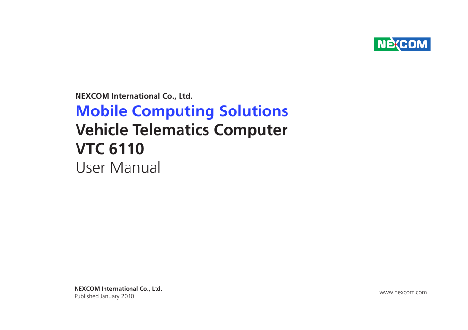 NEXCOM VTC 6110 User Manual | 117 pages