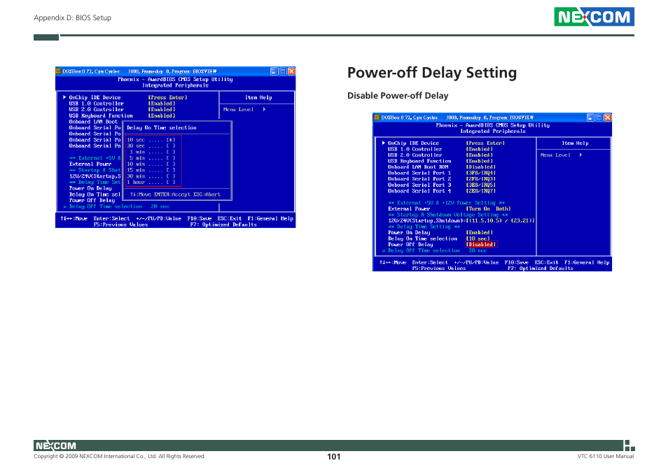 Power-off delay setting | NEXCOM VTC 6110 User Manual | Page 115 / 117