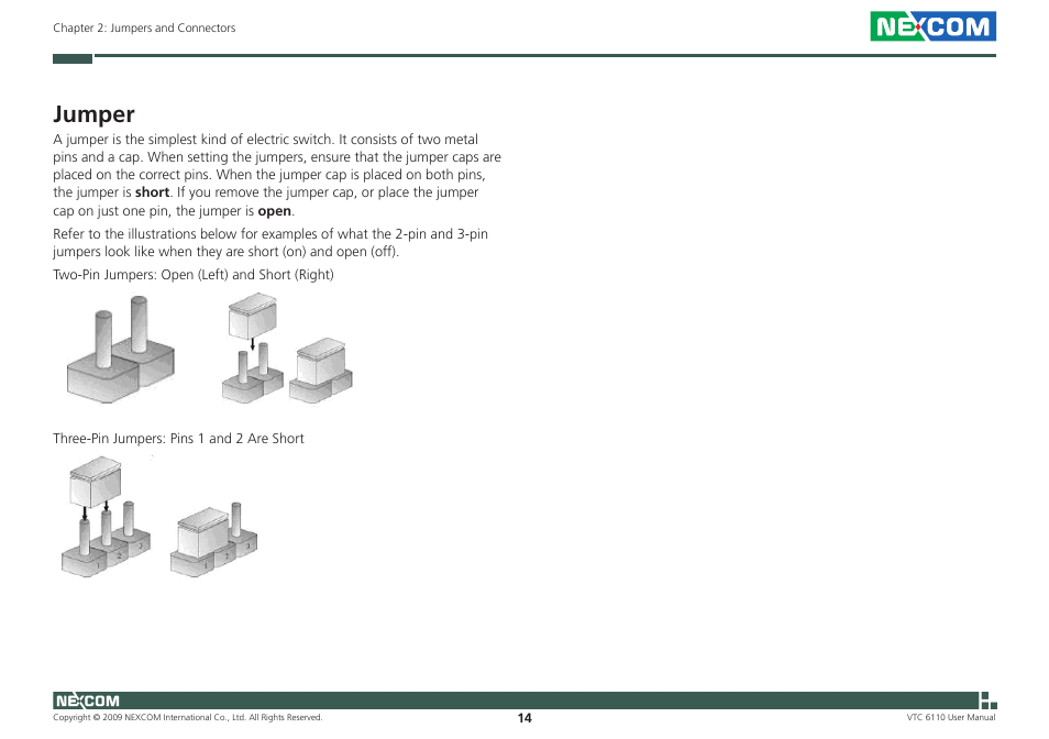 Jumper | NEXCOM VTC 6110 User Manual | Page 28 / 117