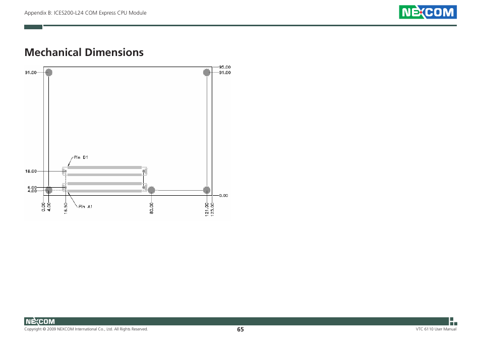 Mechanical dimensions | NEXCOM VTC 6110 User Manual | Page 79 / 117