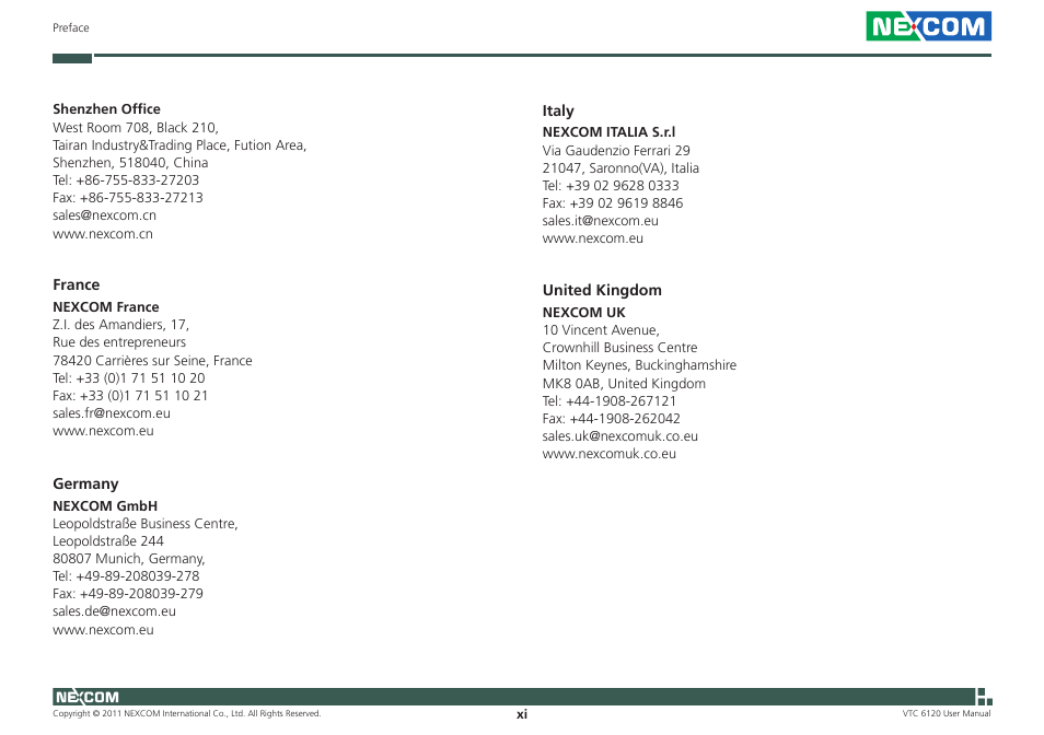 NEXCOM VTC 6120 User Manual | Page 11 / 116