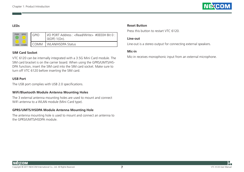 NEXCOM VTC 6120 User Manual | Page 21 / 116