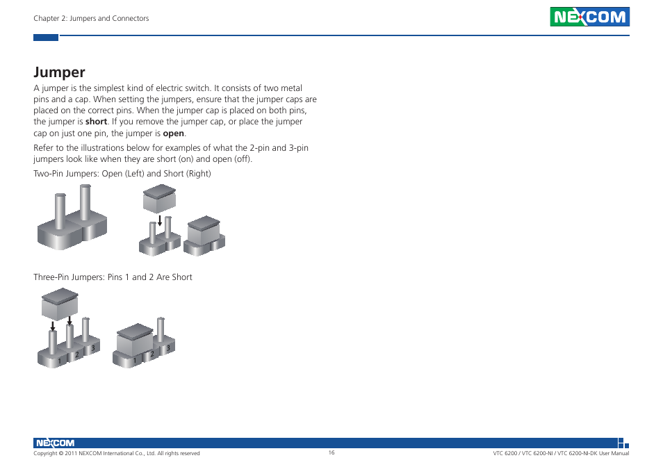 Jumper | NEXCOM VTC 6200 User Manual | Page 29 / 81