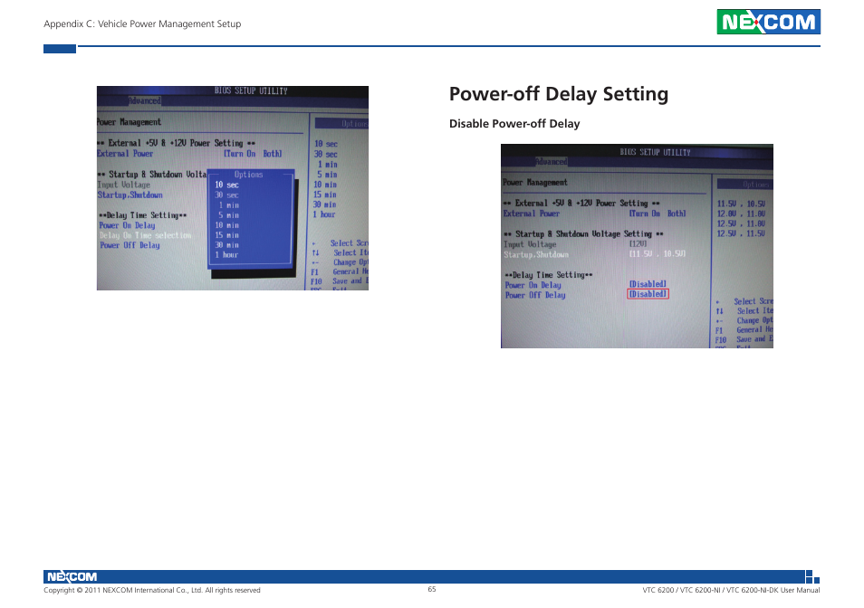 Power-off delay setting | NEXCOM VTC 6200 User Manual | Page 78 / 81