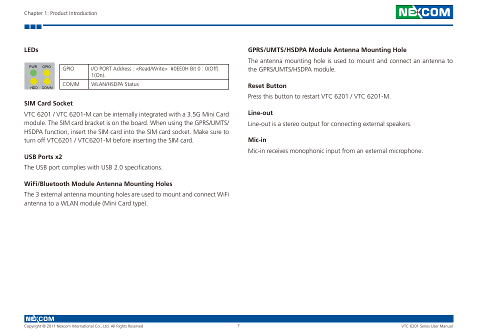 NEXCOM VTC 6201 User Manual | Page 21 / 76