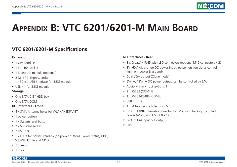 Ppendix, Oard | NEXCOM VTC 6201 User Manual | Page 67 / 76