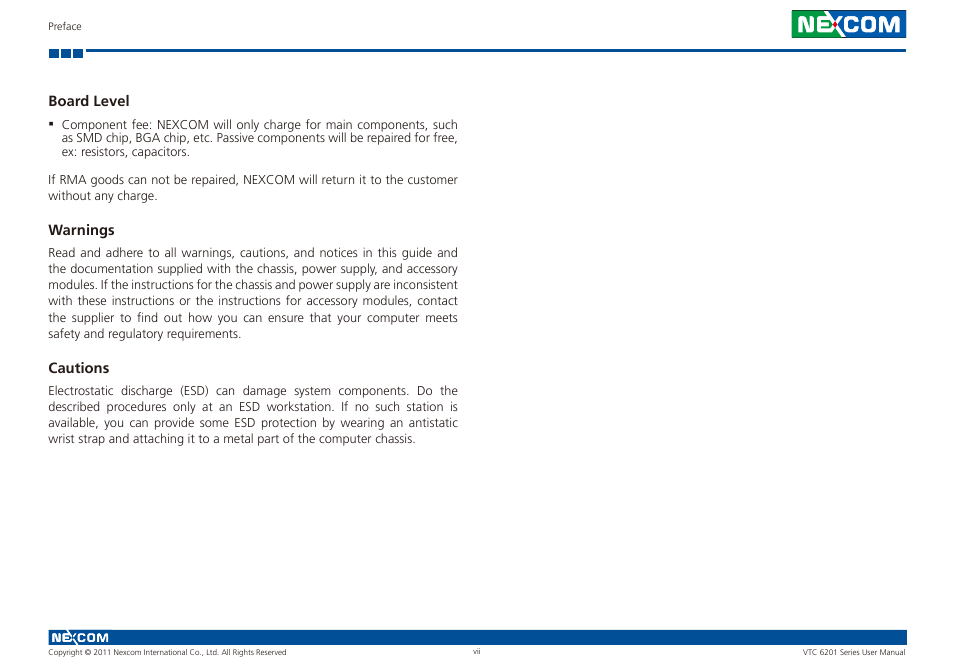 NEXCOM VTC 6201 User Manual | Page 7 / 76